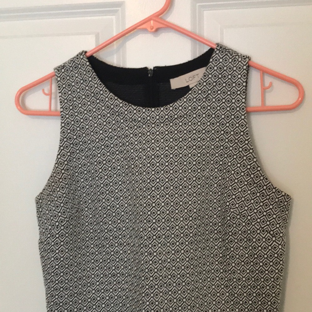 LOFT black and white patterned dress